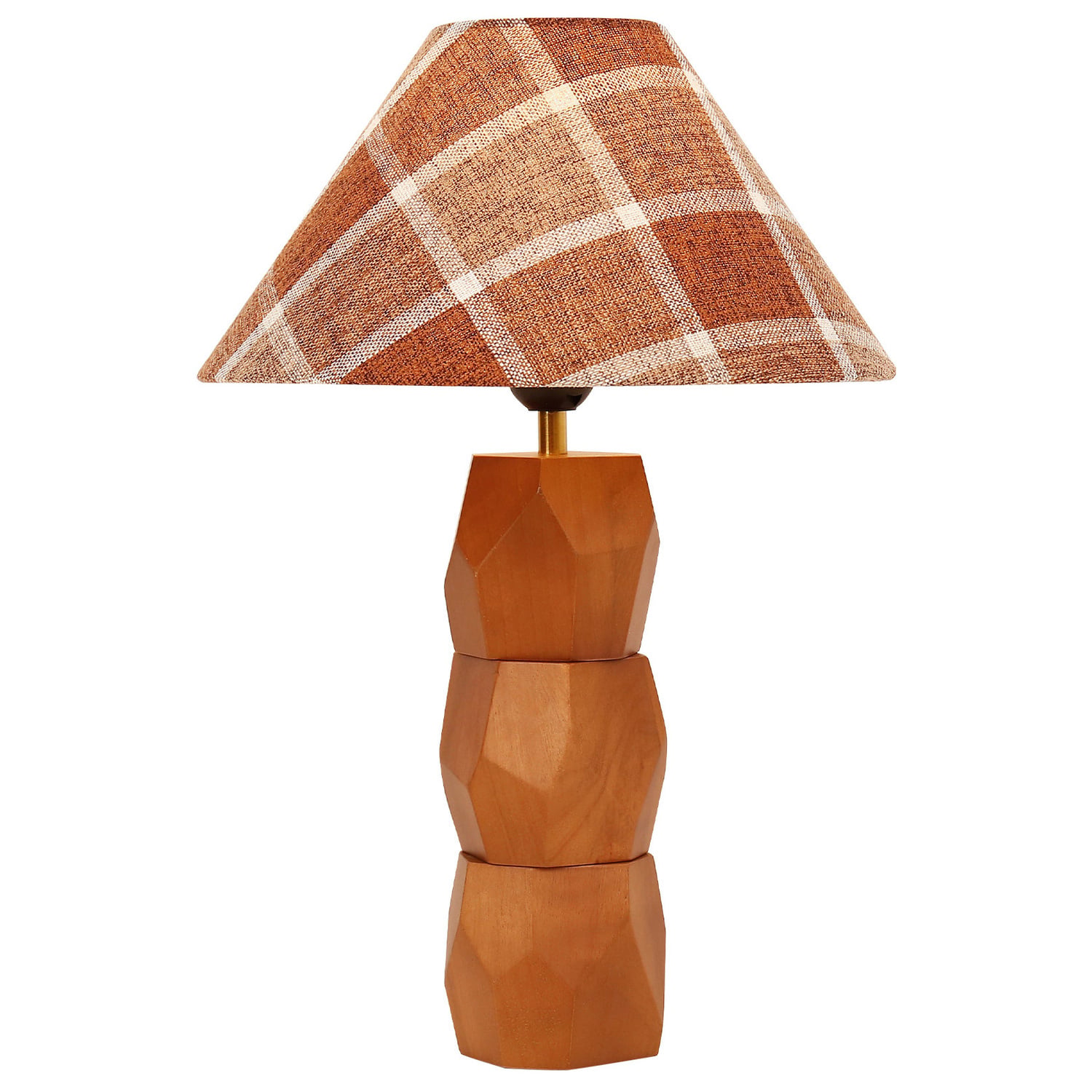 Stanley Rubberwood Checkered Table Lamp