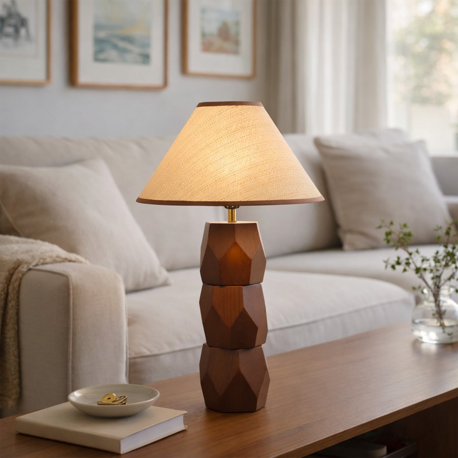 Stanley Rubberwood Table Lamp