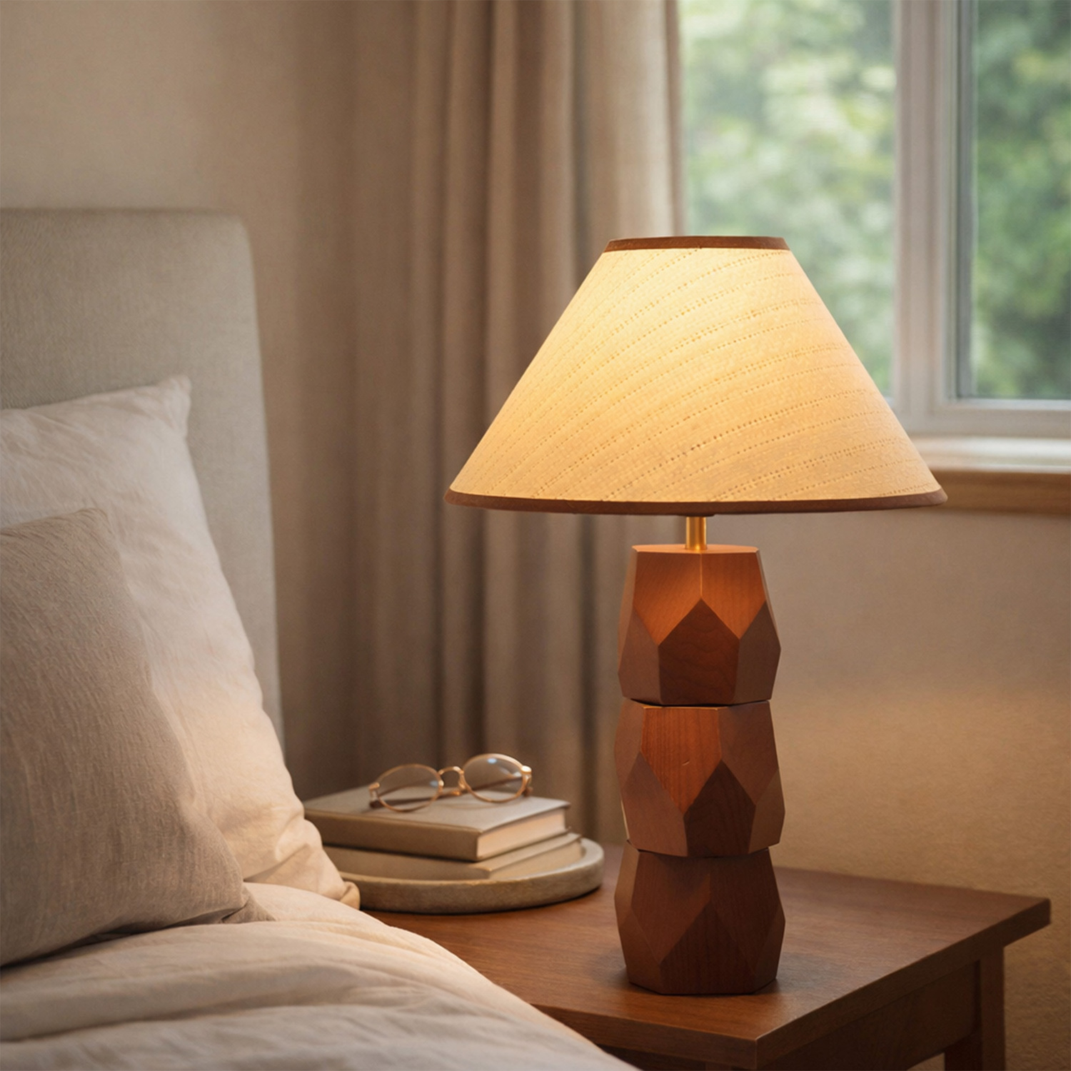 Stanley Rubberwood Table Lamp