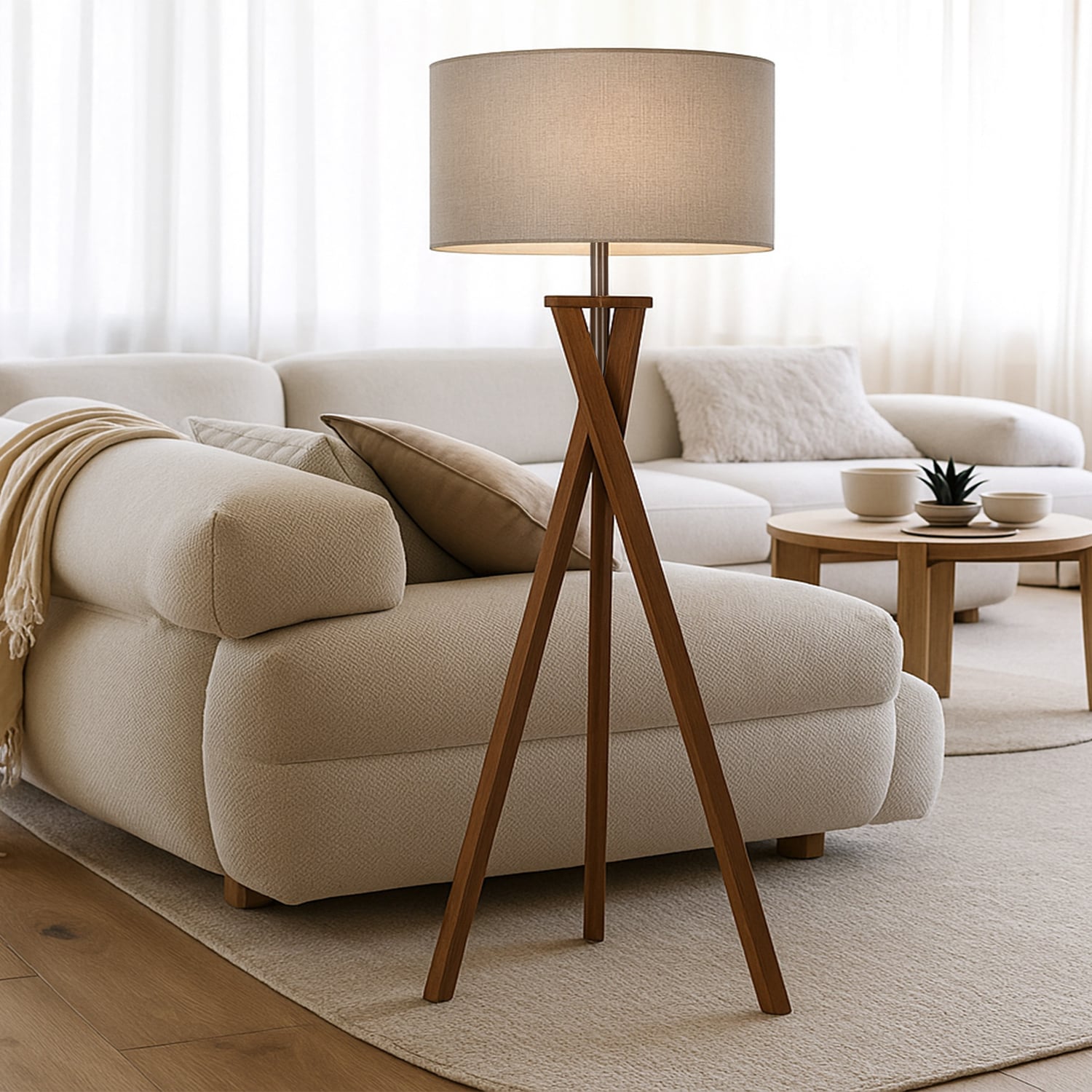 Norman Rubberwood Floor Lamp