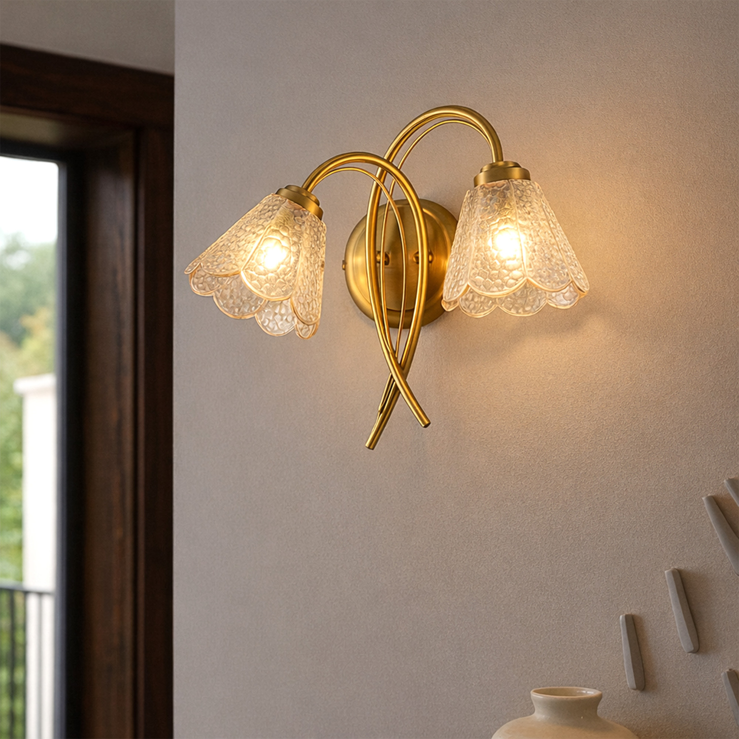 Brent Glass 2-Light Wall Light