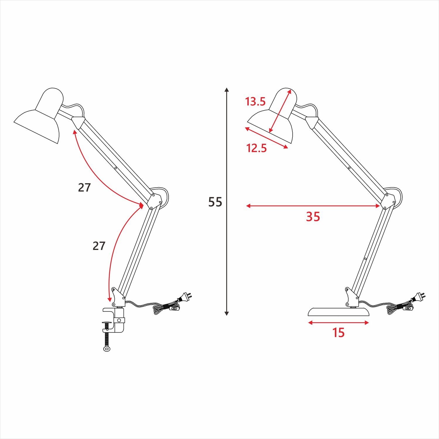 Lanester Metal Adjustable Desk Lamp