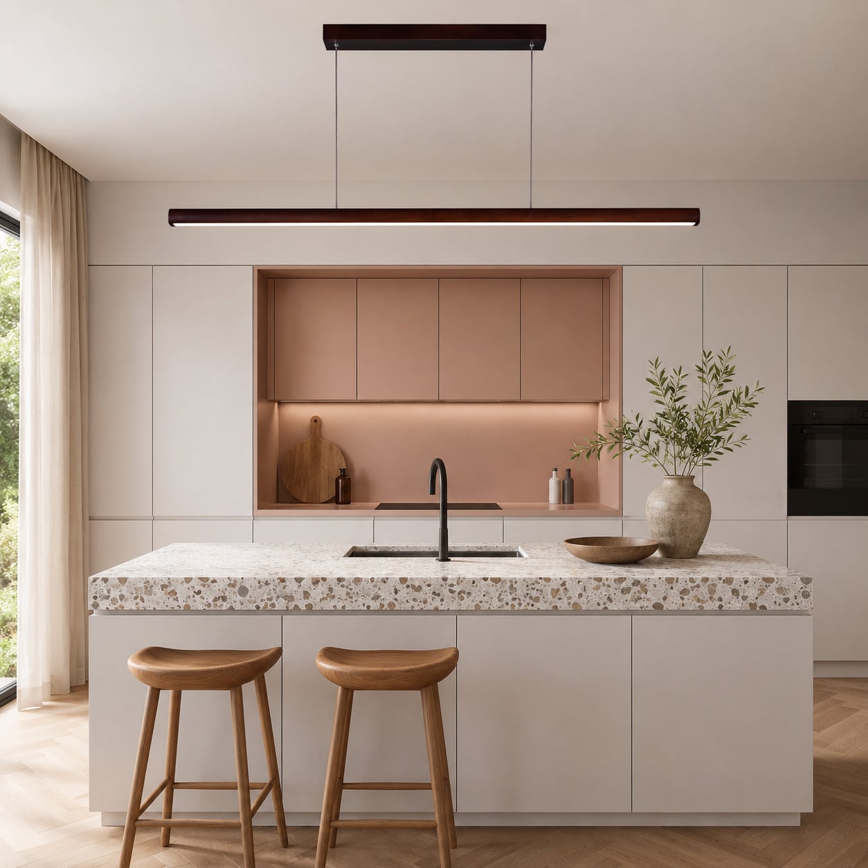 Whitaker Rubberwood LED Pendant Light