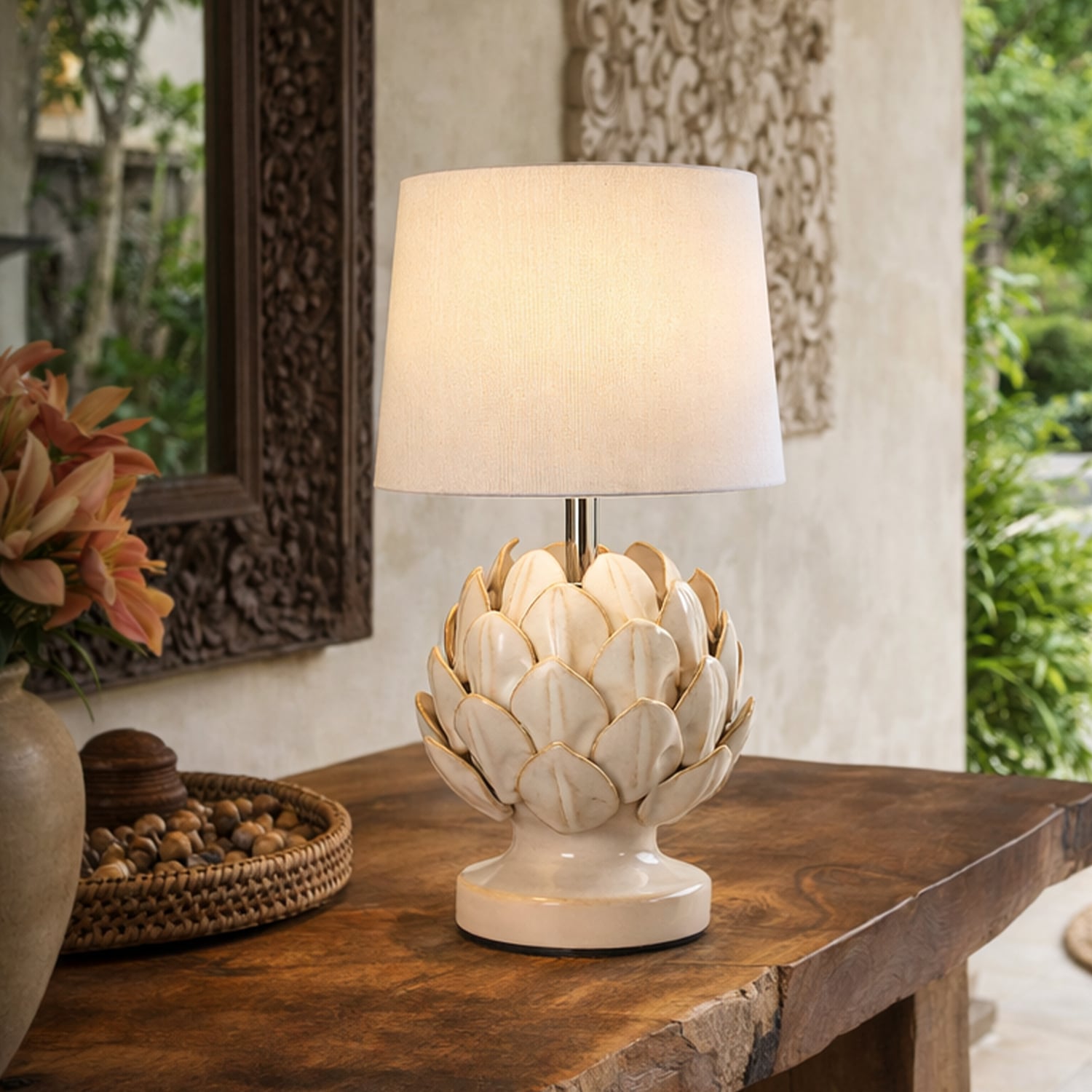 Benton Ceramic Artichoke Table Lamps