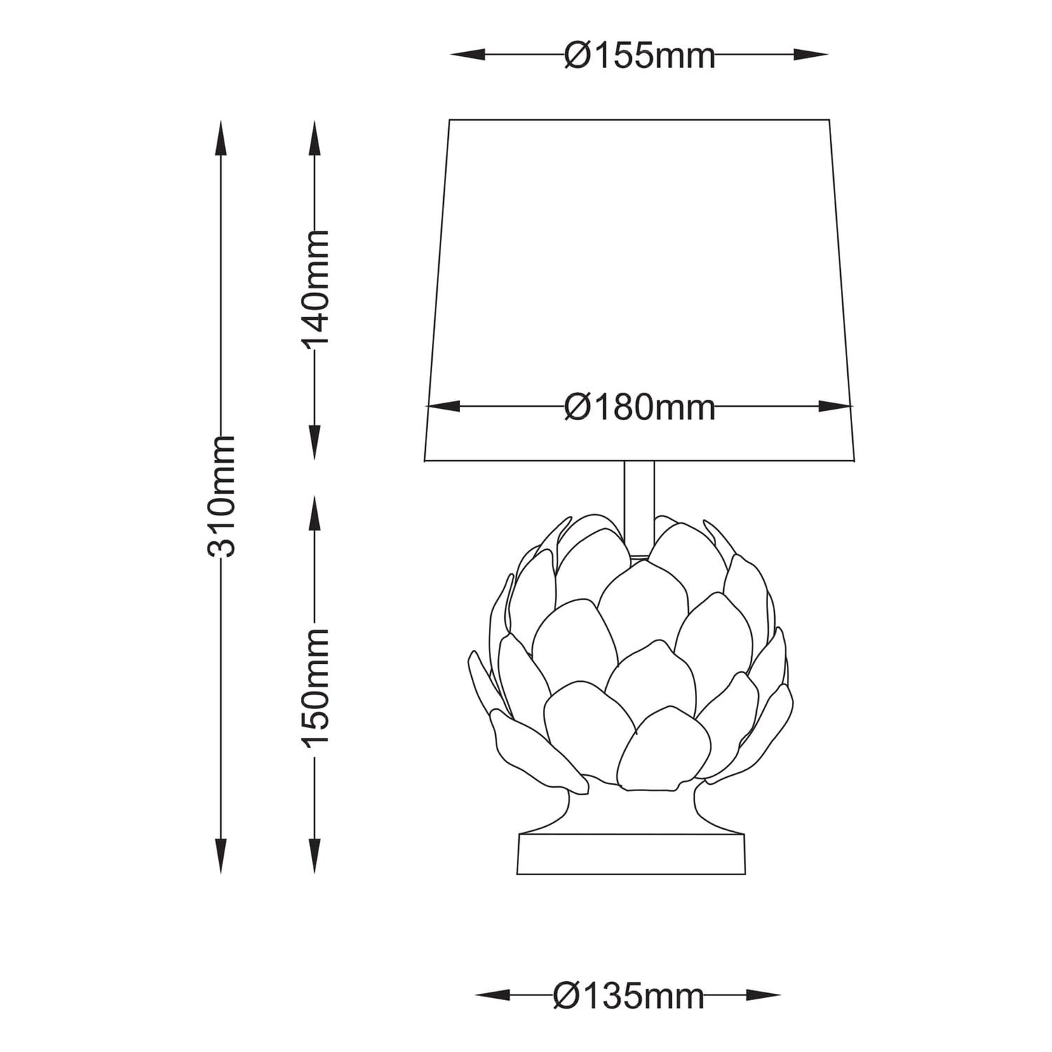 Benton Ceramic Artichoke Table Lamps