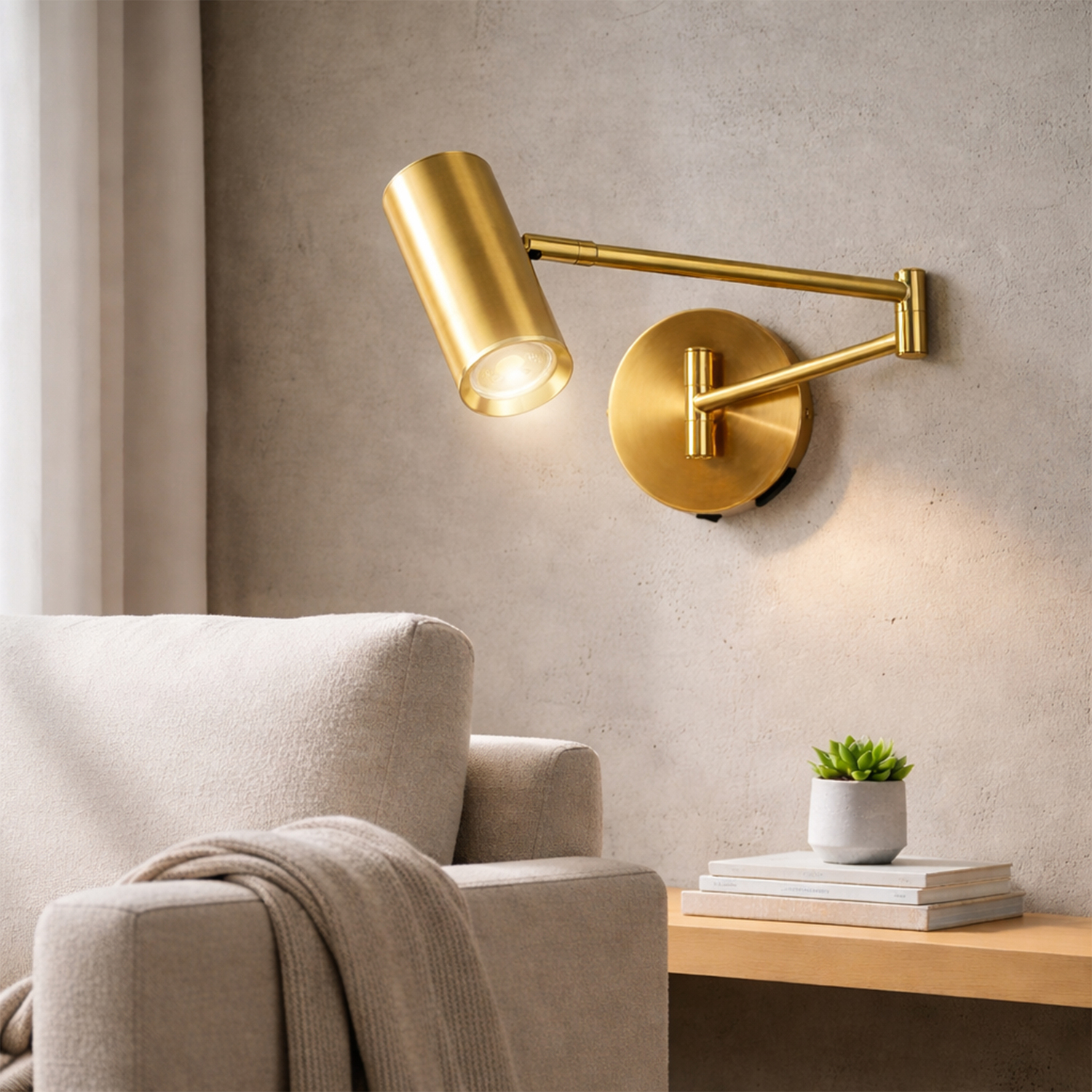 Calexico Aluminium Swing Arm Wall Spotlight