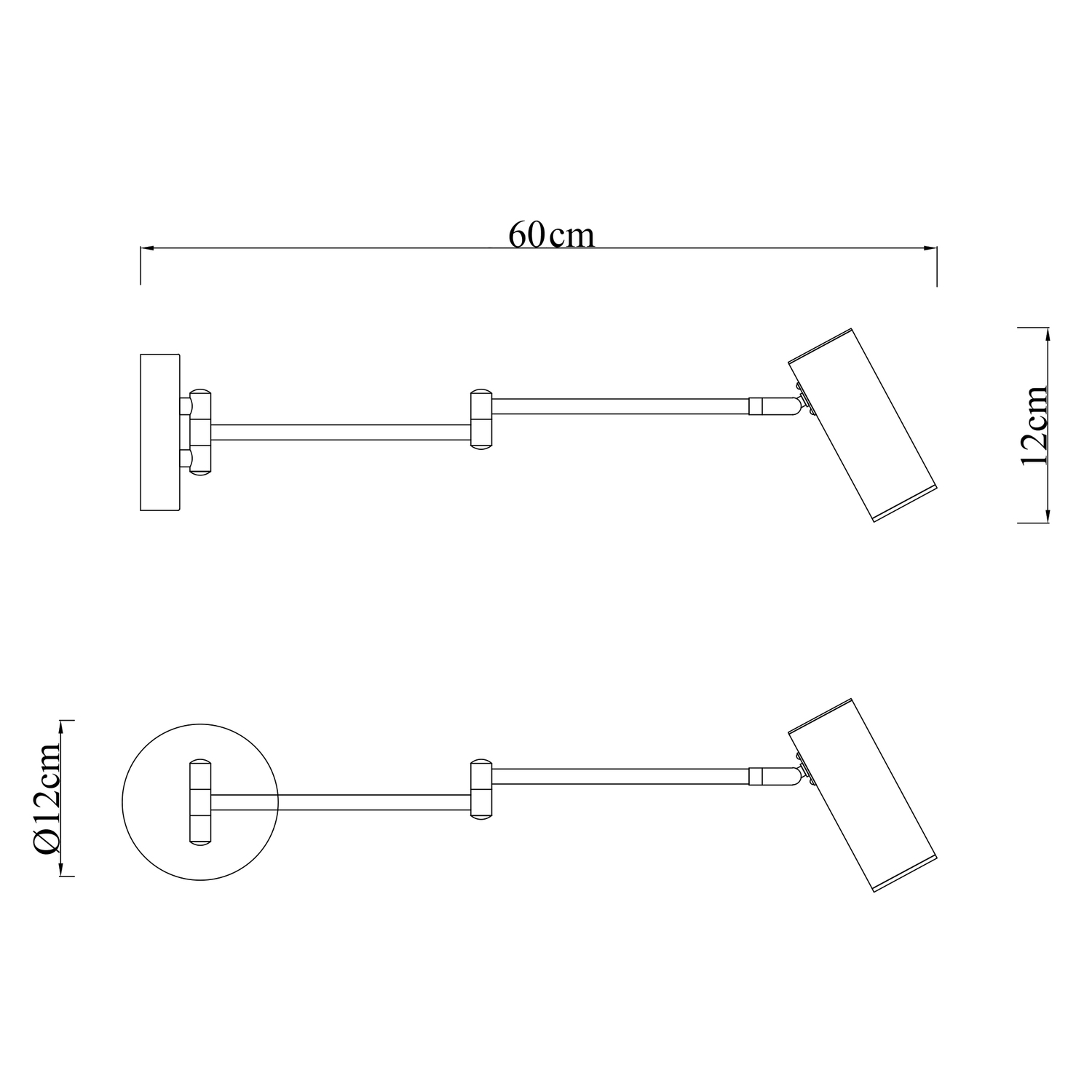 Calexico Aluminium Swing Arm Wall Spotlight