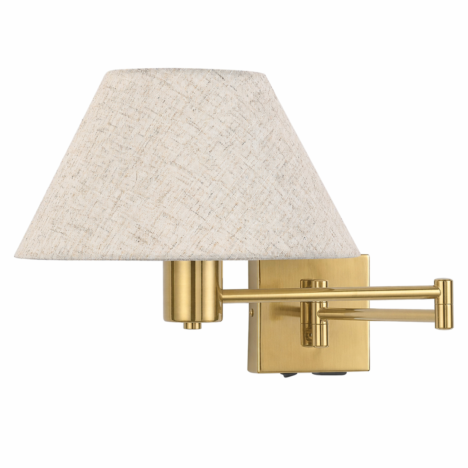 Denari Linen Swing Arm Wall Light