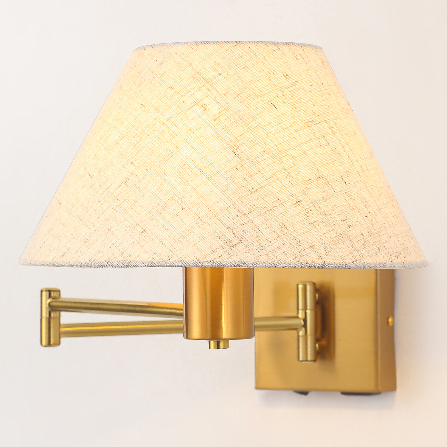 Denari Linen Swing Arm Wall Light