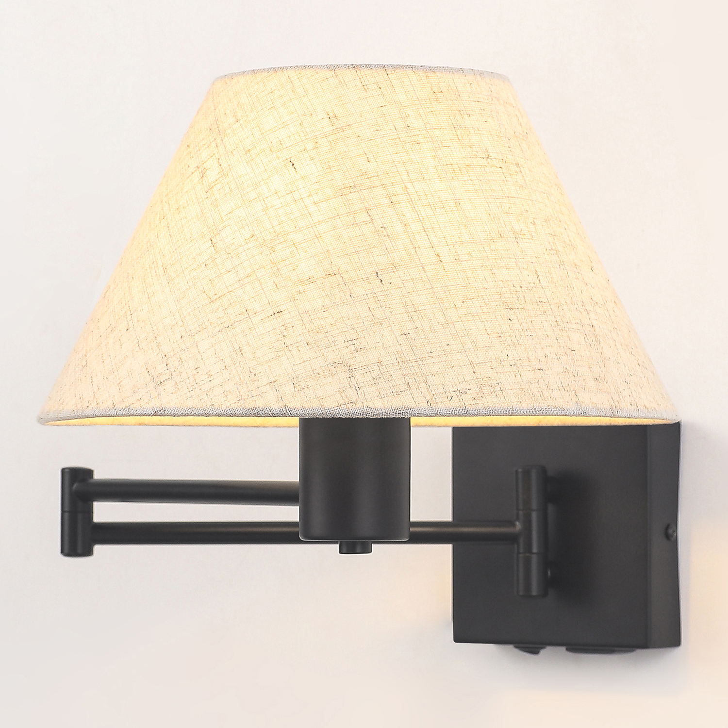 Denari Linen Swing Arm Wall Light