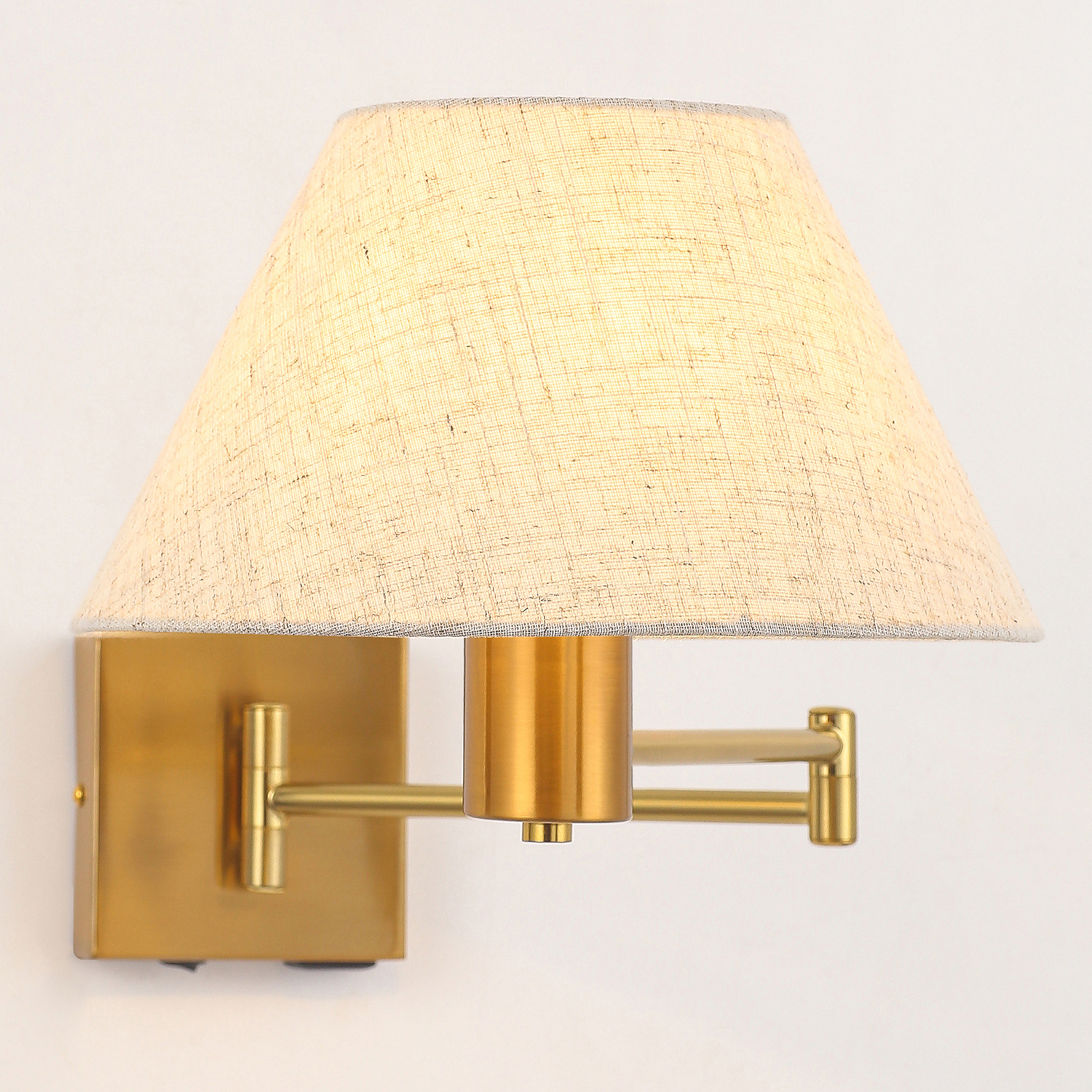 Denari Linen Swing Arm Wall Light
