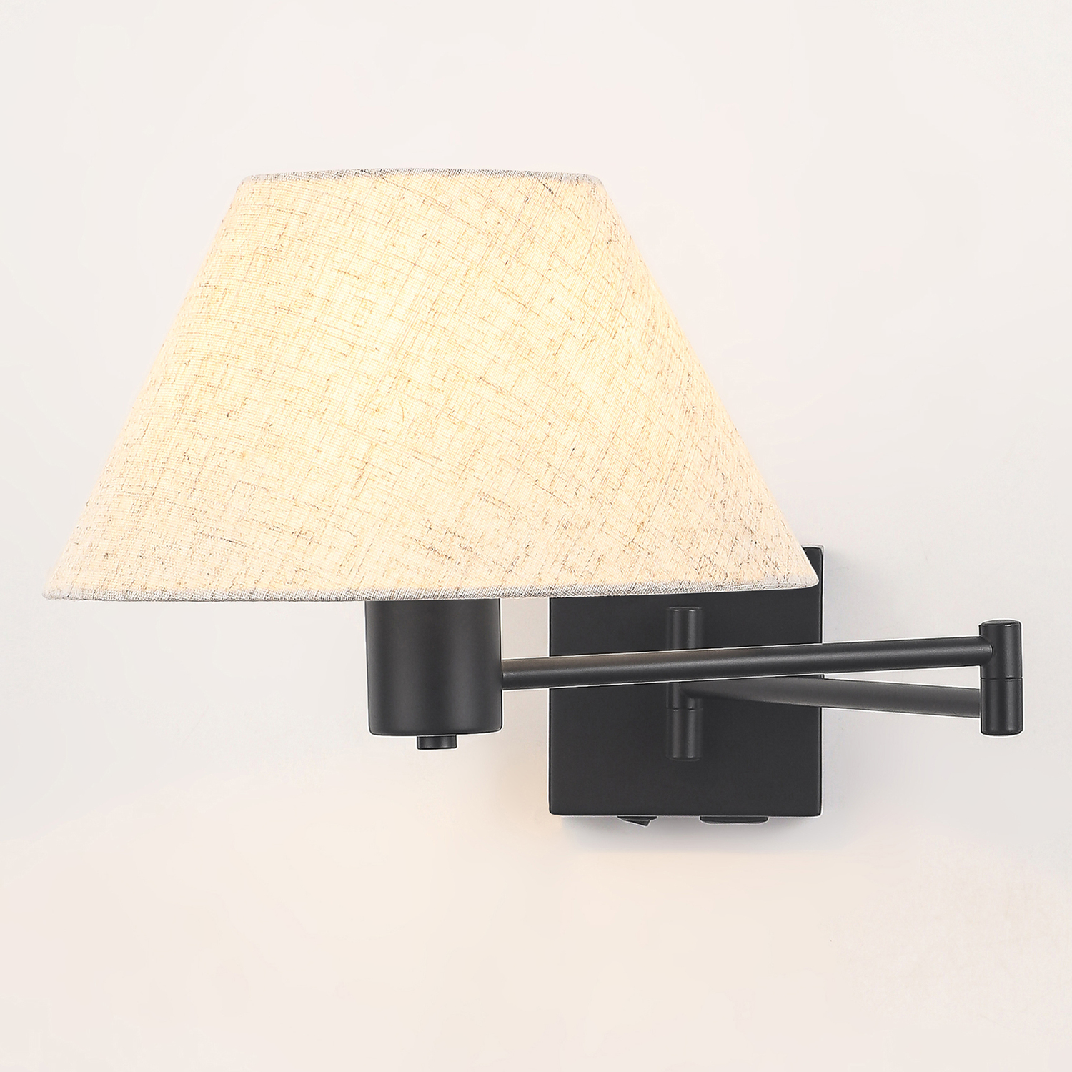 Denari Linen Swing Arm Wall Light
