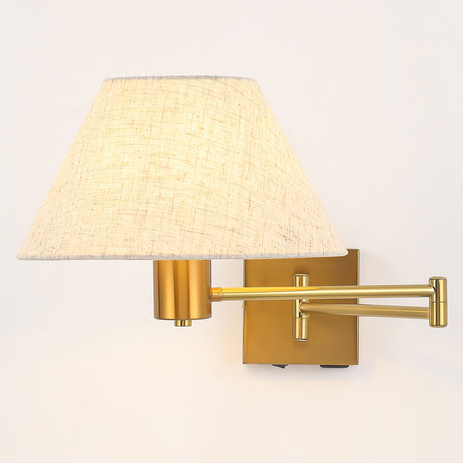 Denari Linen Swing Arm Wall Light