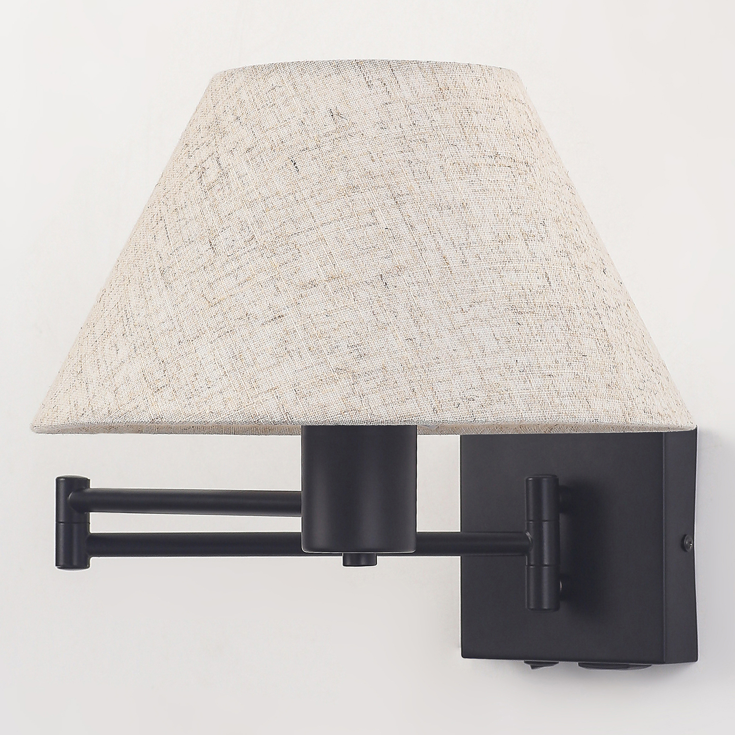 Denari Linen Swing Arm Wall Light