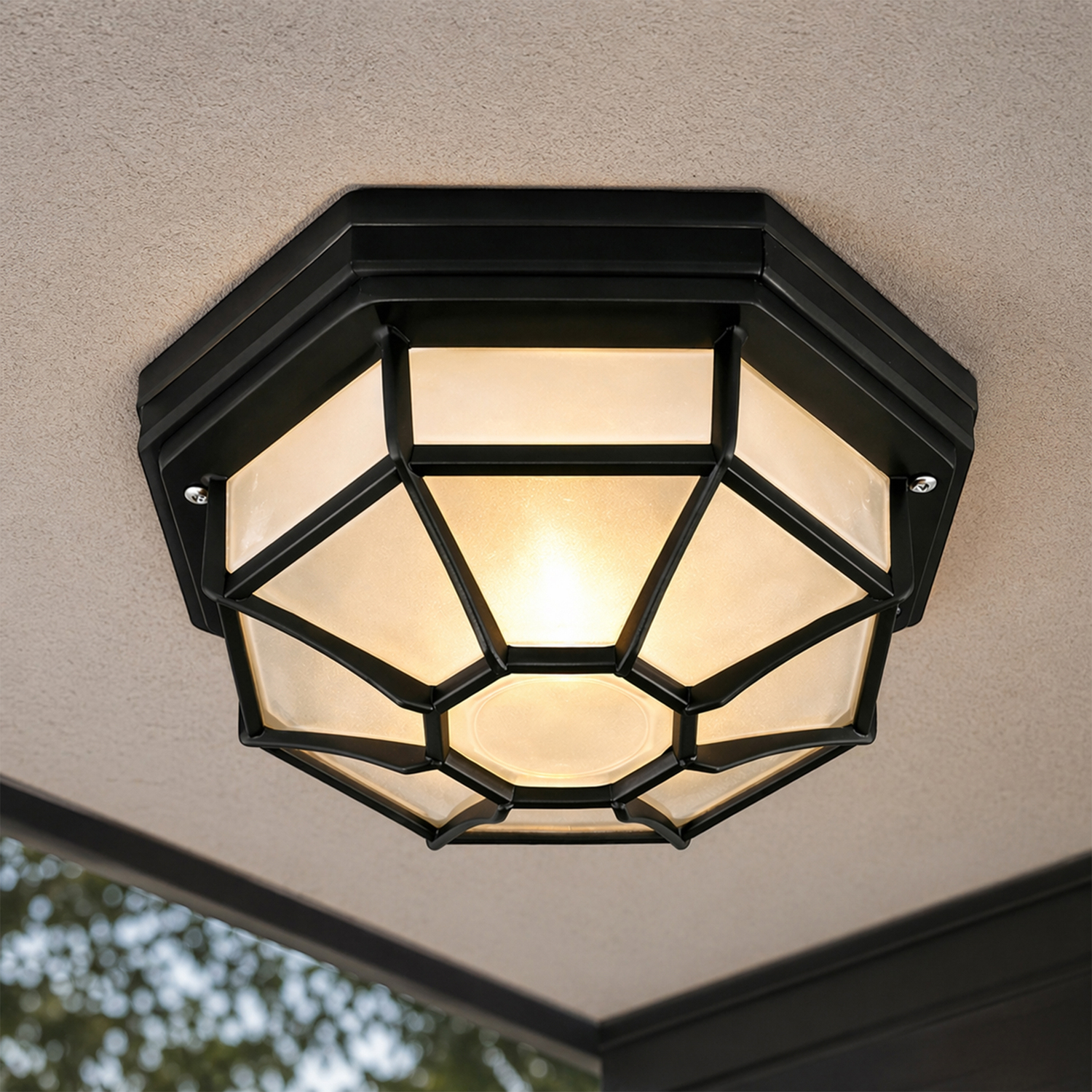 Moines Aluminium Outdoor Flush Mount Ceiling Light