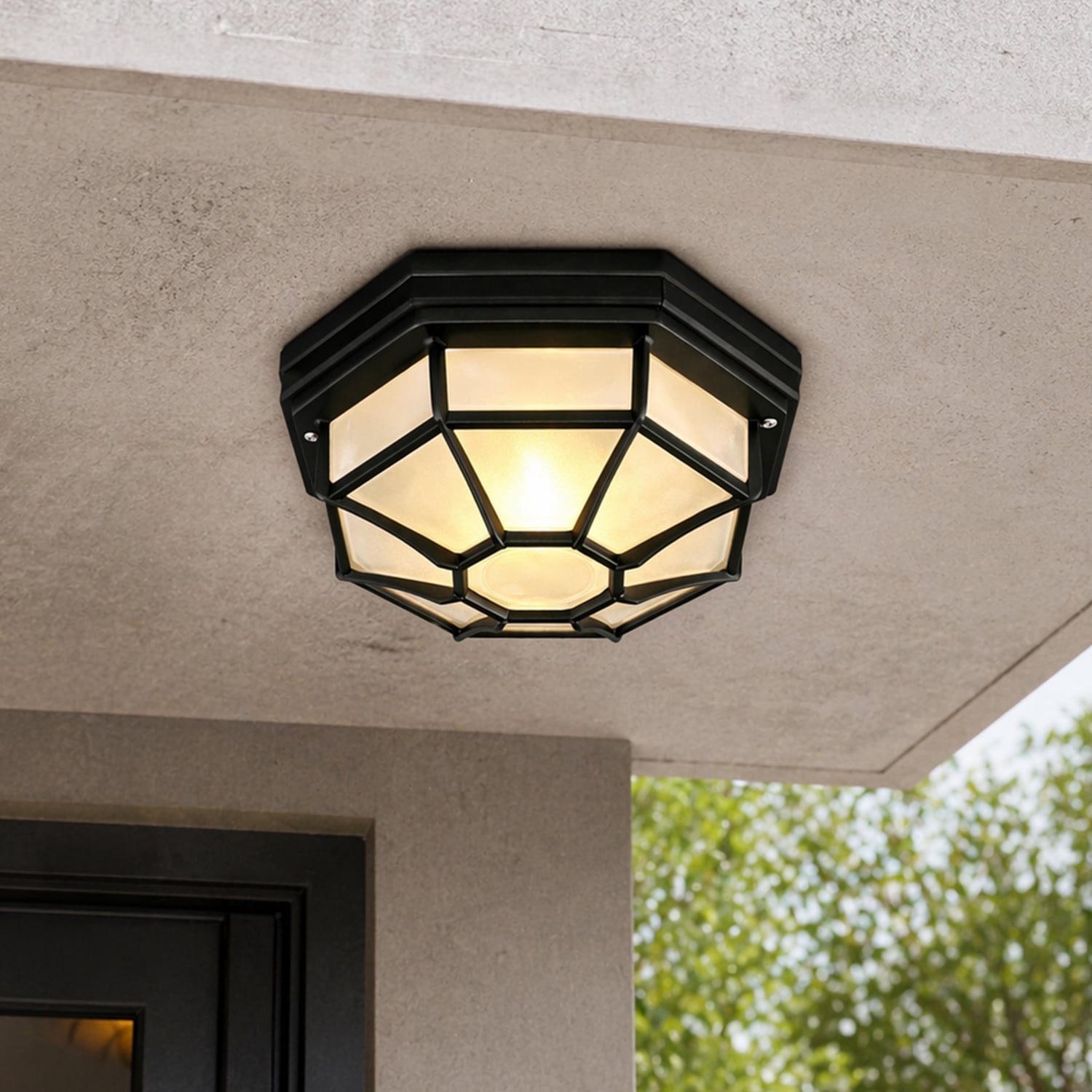 Moines Aluminium Outdoor Flush Mount Ceiling Light