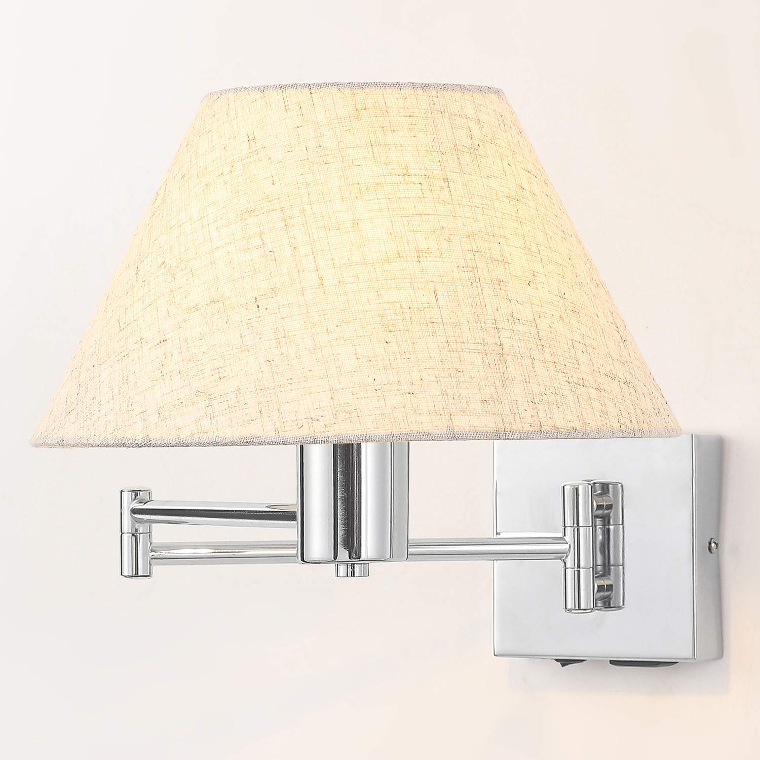 Denari Linen Swing Arm Wall Light
