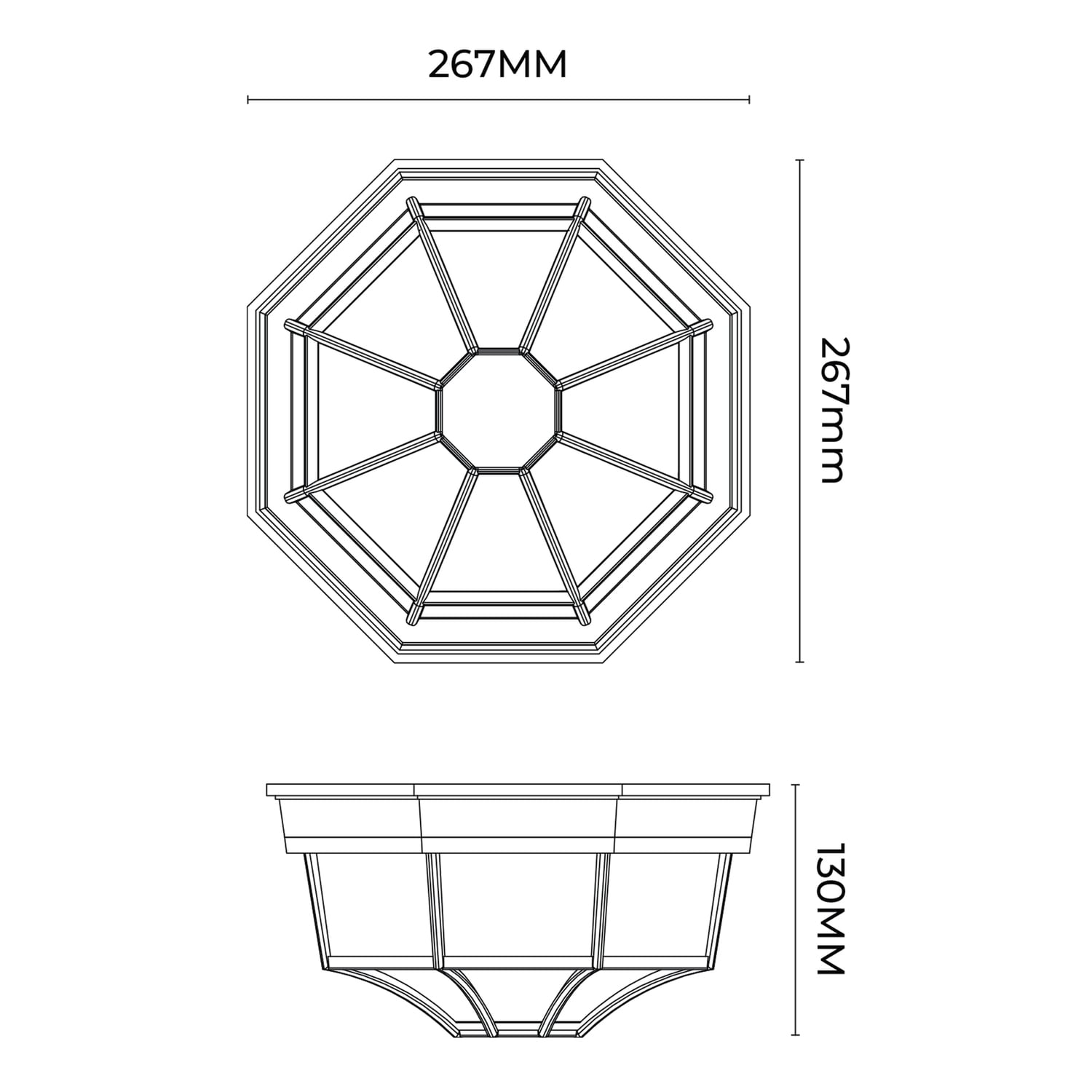 Moines Aluminium Outdoor Flush Mount Ceiling Light