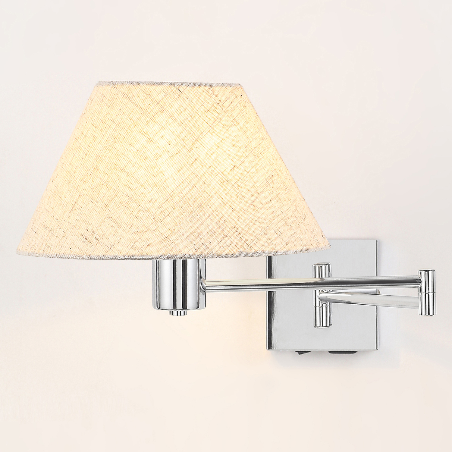 Denari Linen Swing Arm Wall Light