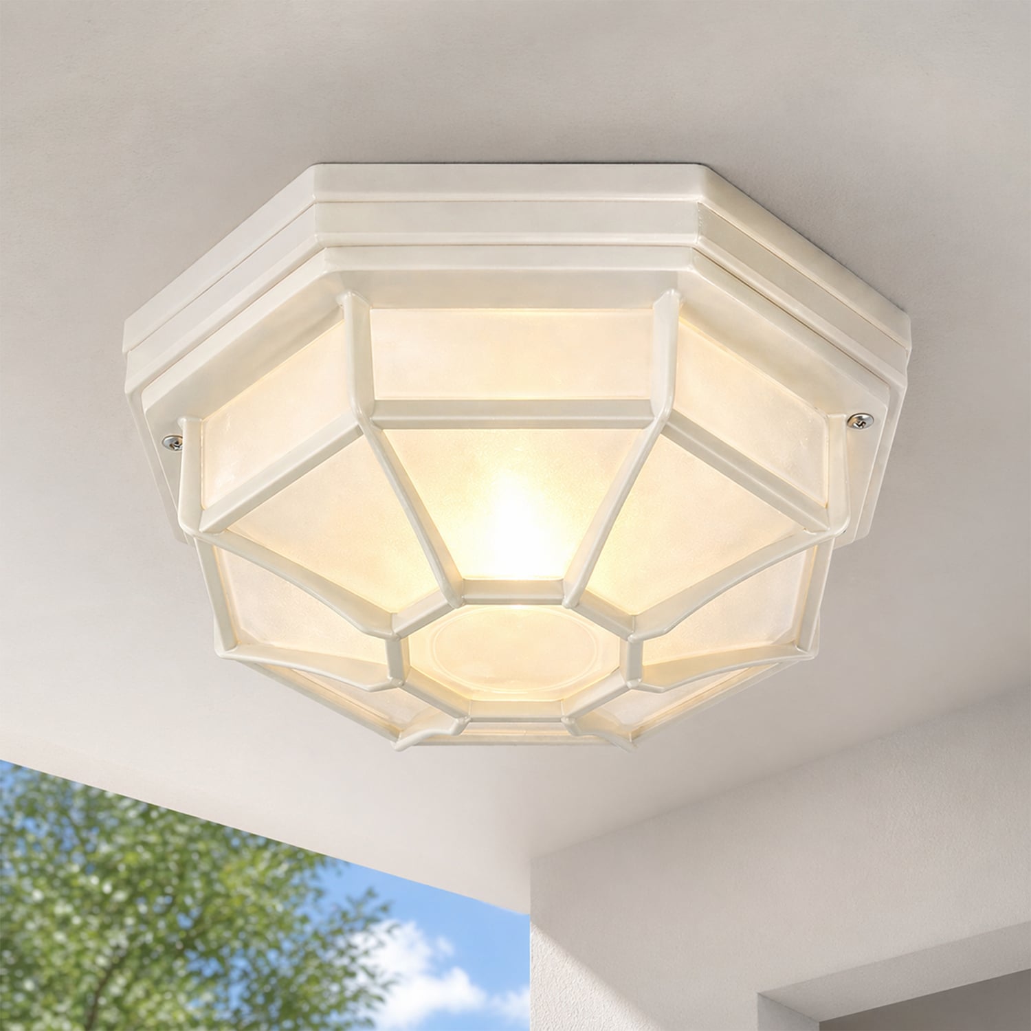 Moines Aluminium Outdoor Flush Mount Ceiling Light