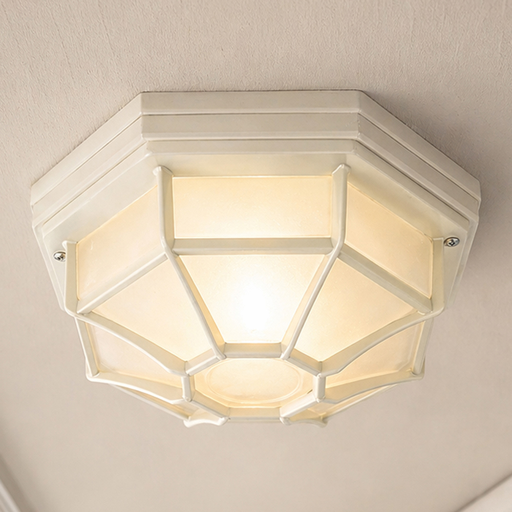Moines Aluminium Outdoor Flush Mount Ceiling Light