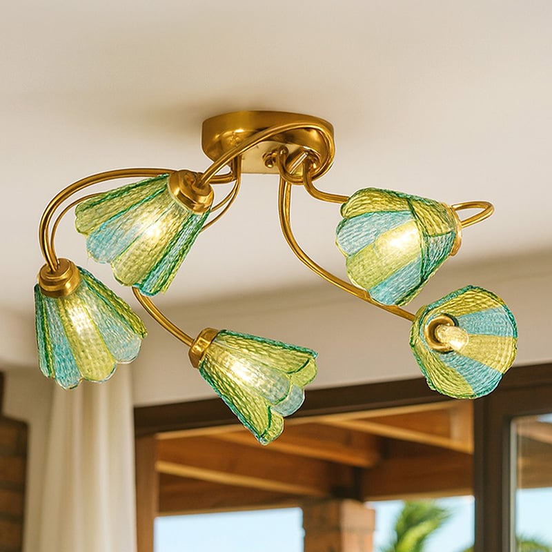 Brent Glass 5-Light Semi-Flush Ceiling Light