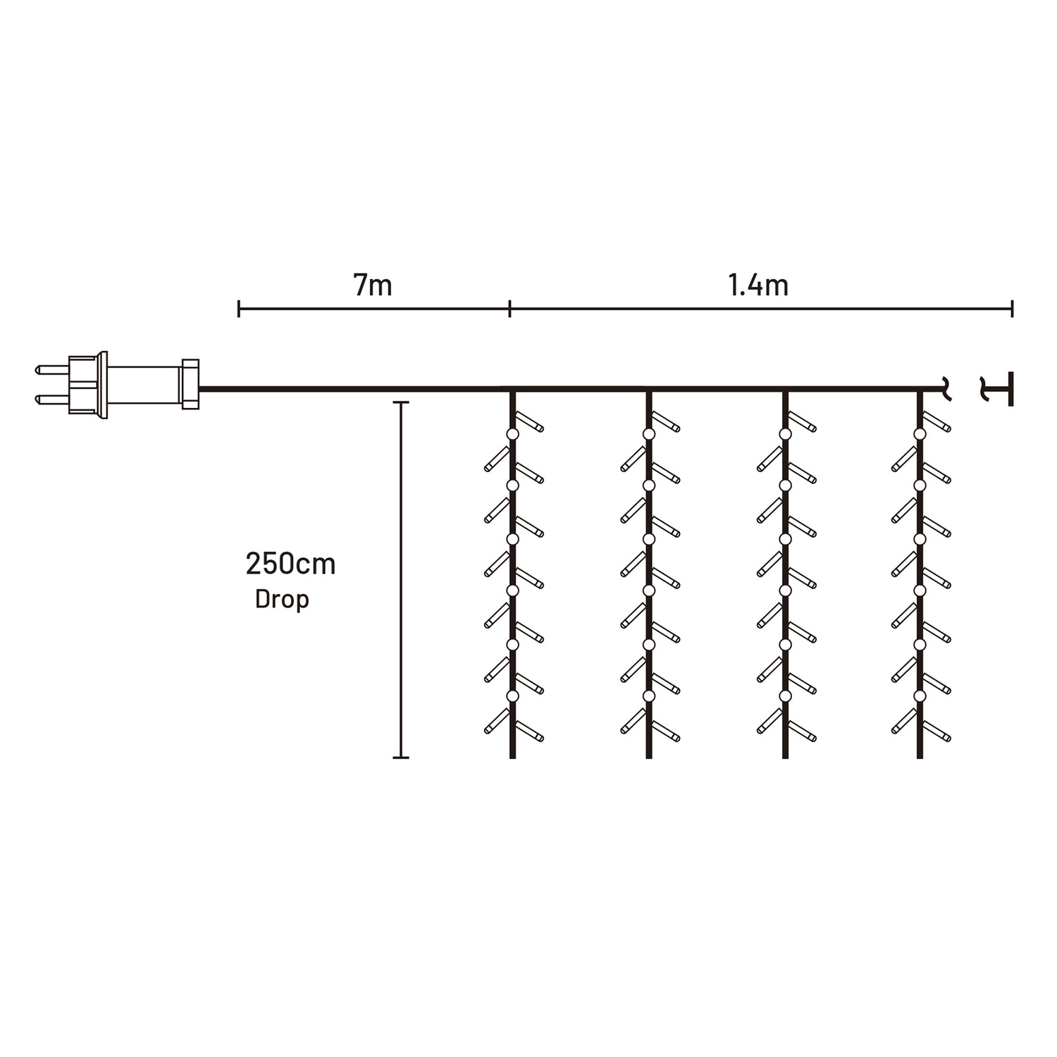 1336 Kieran LED Curtain Lights