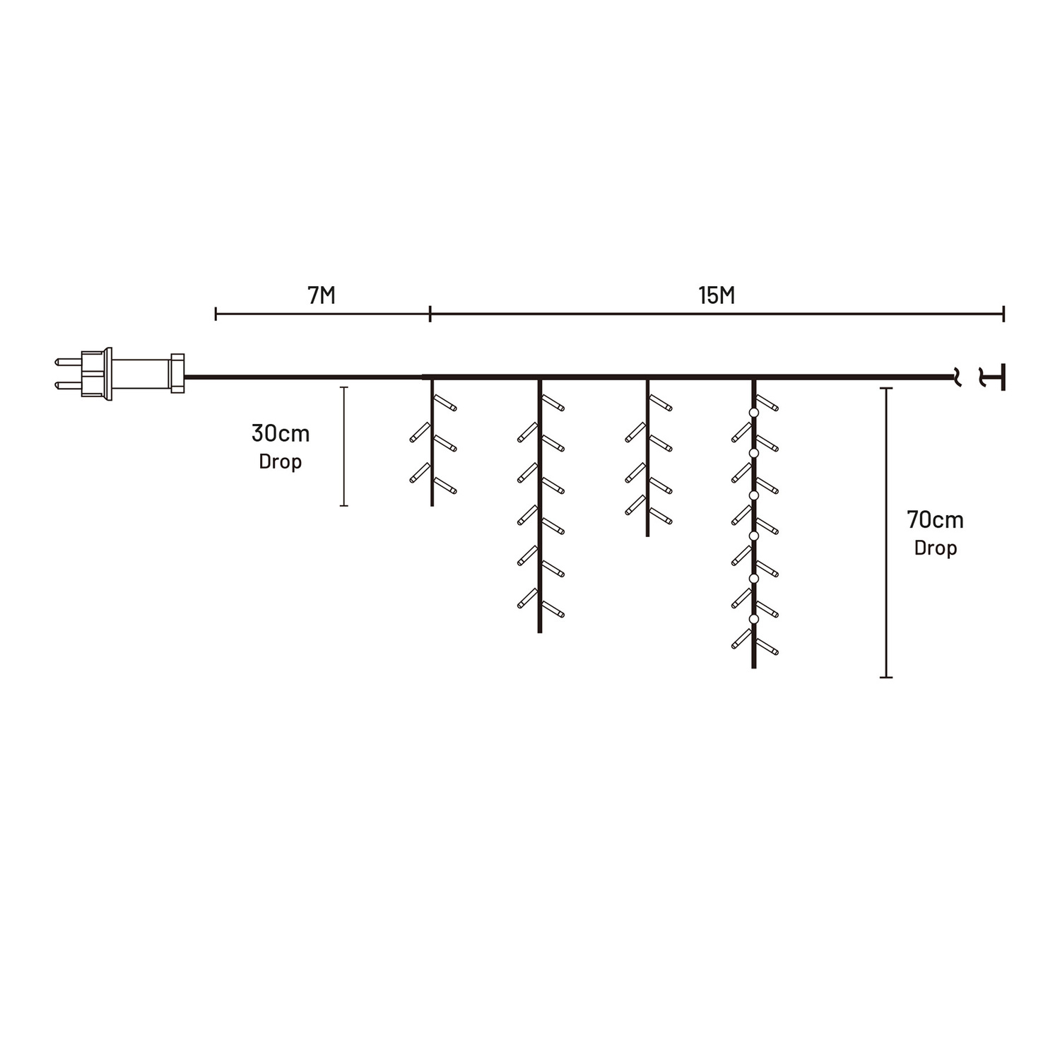 600 Kiran LED Icicle Lights