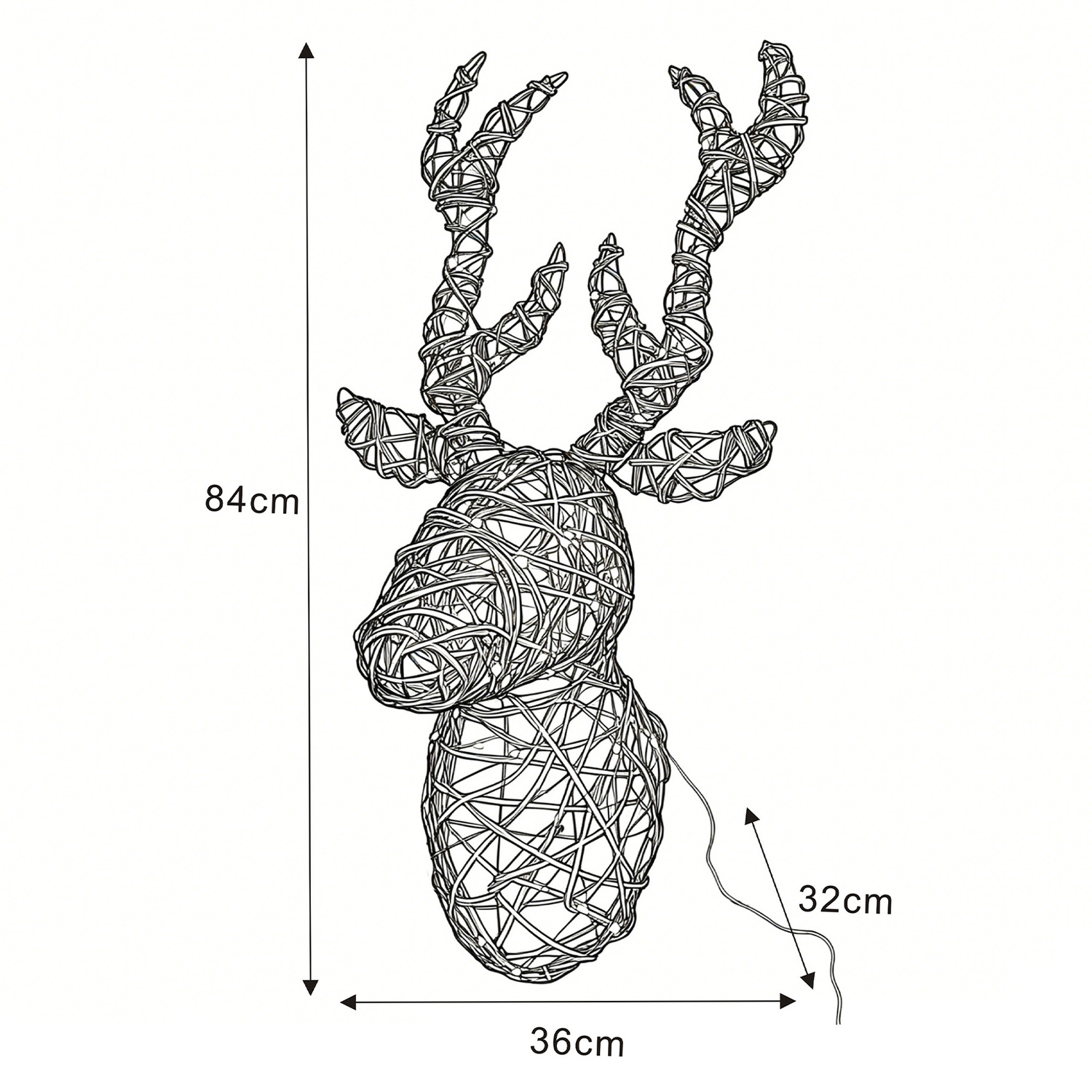 Eren Reindeer Head LED Christmas Decoration