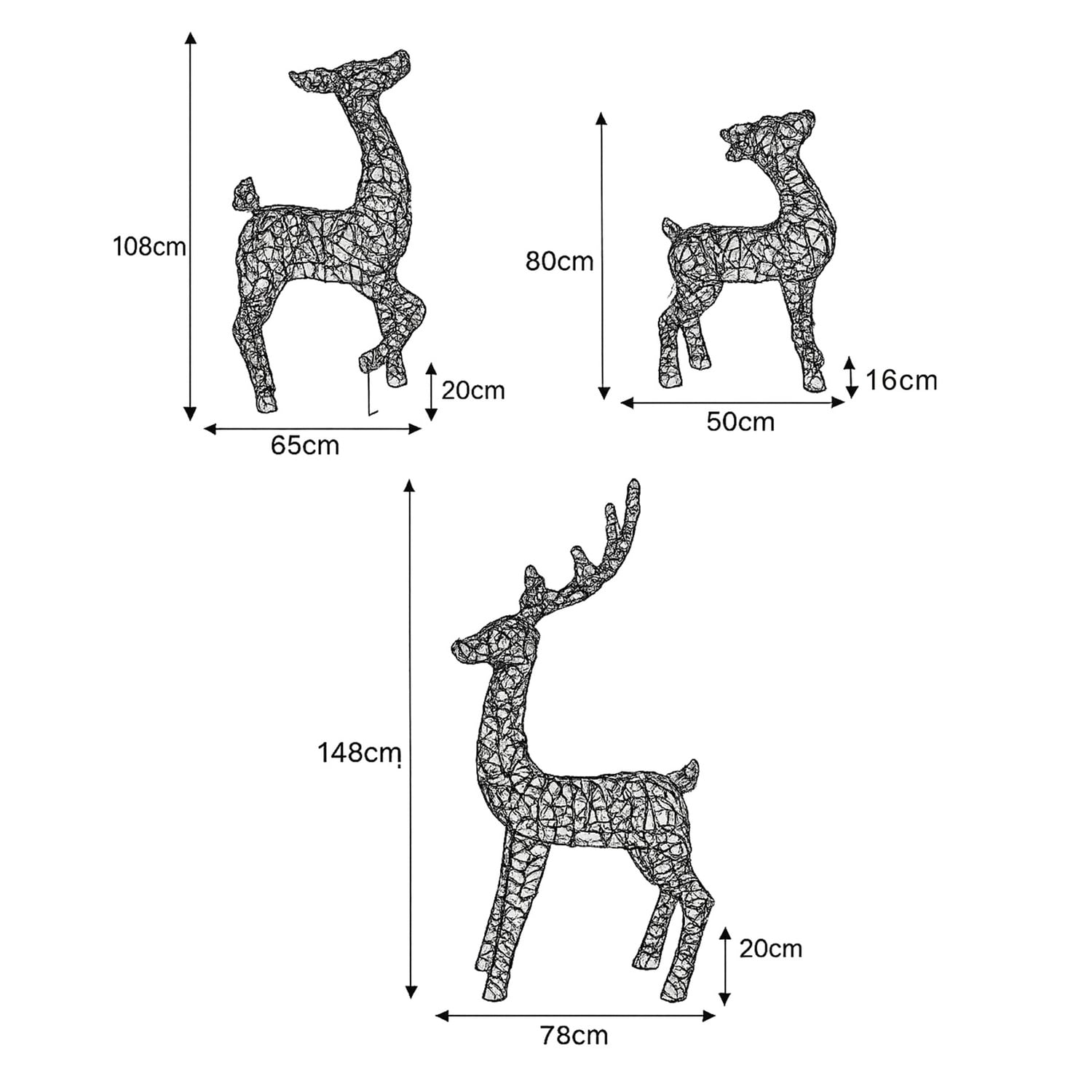 Elior Reindeer Family LED Christmas Decoration