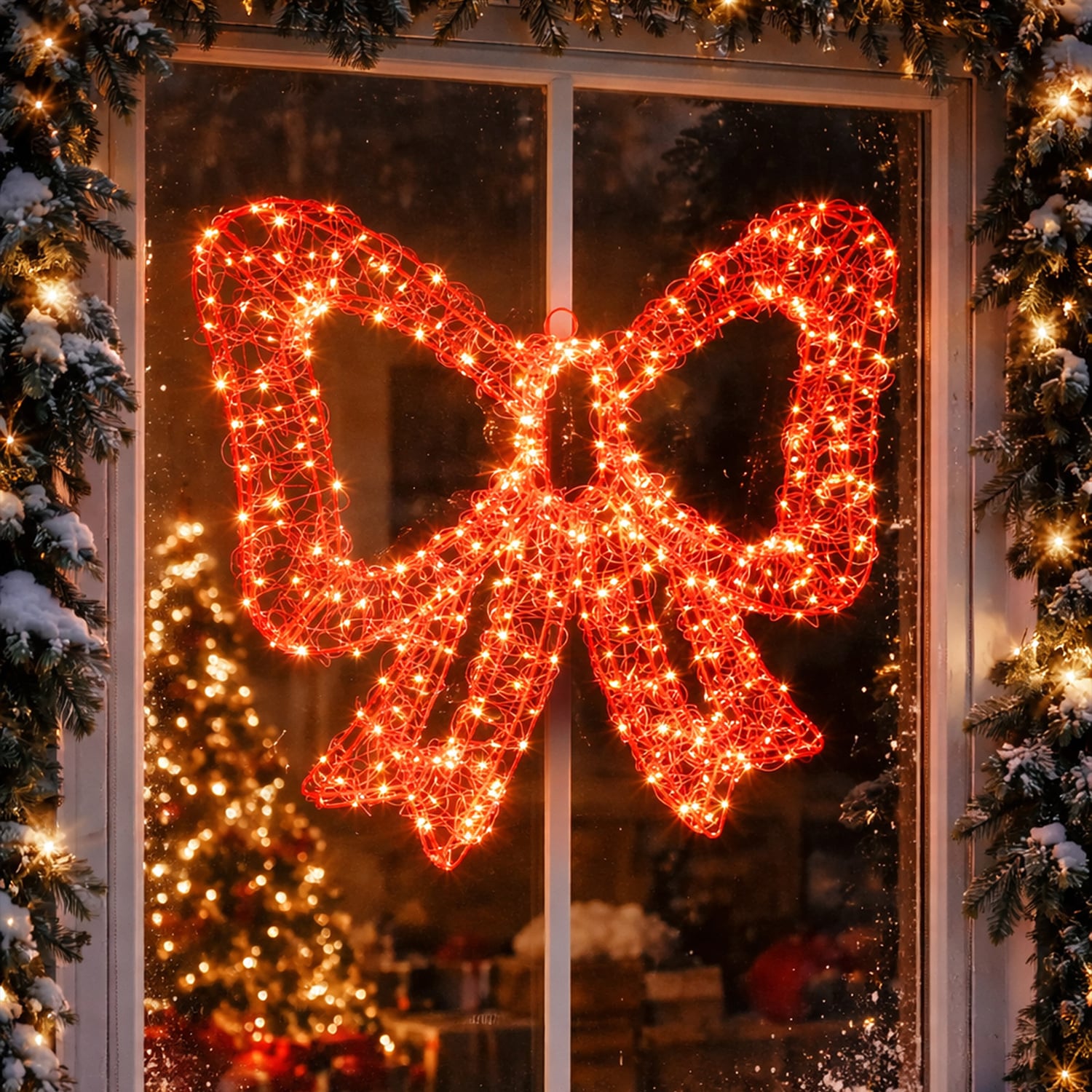 400 Oren 3D Lit Bow LED Christmas Light Display