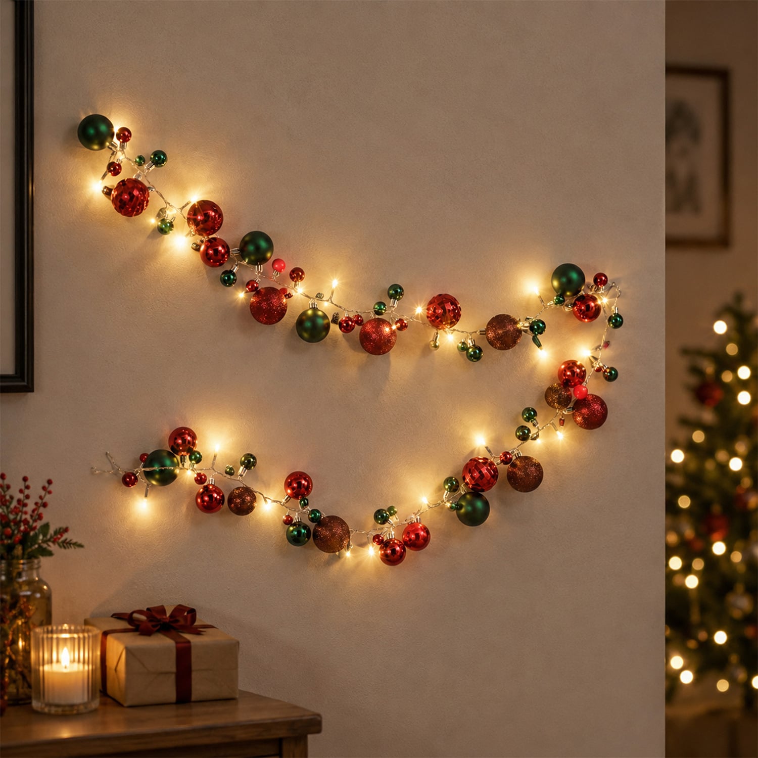Zian Bauble Garland LED Christmas Light Display