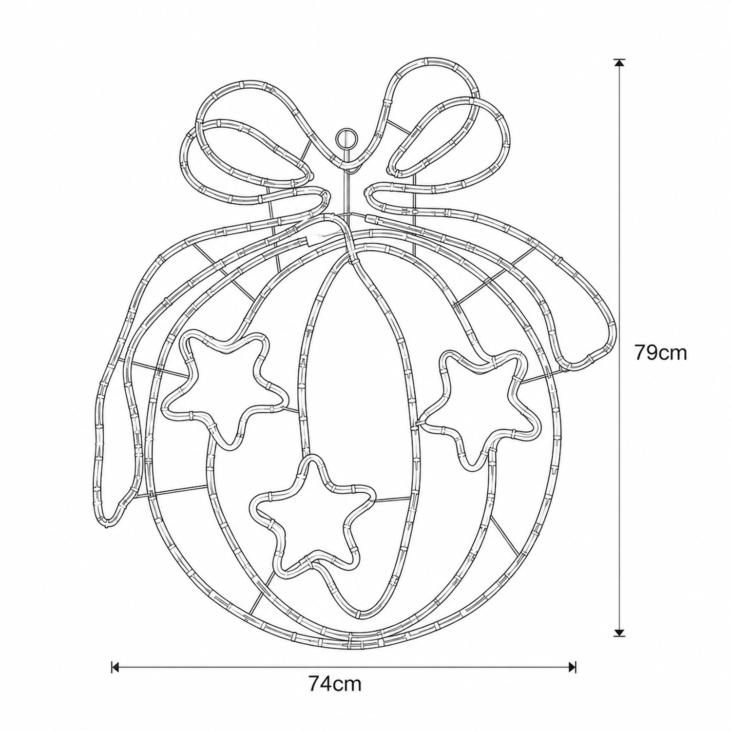 255 Ren Bauble LED Christmas Light Display