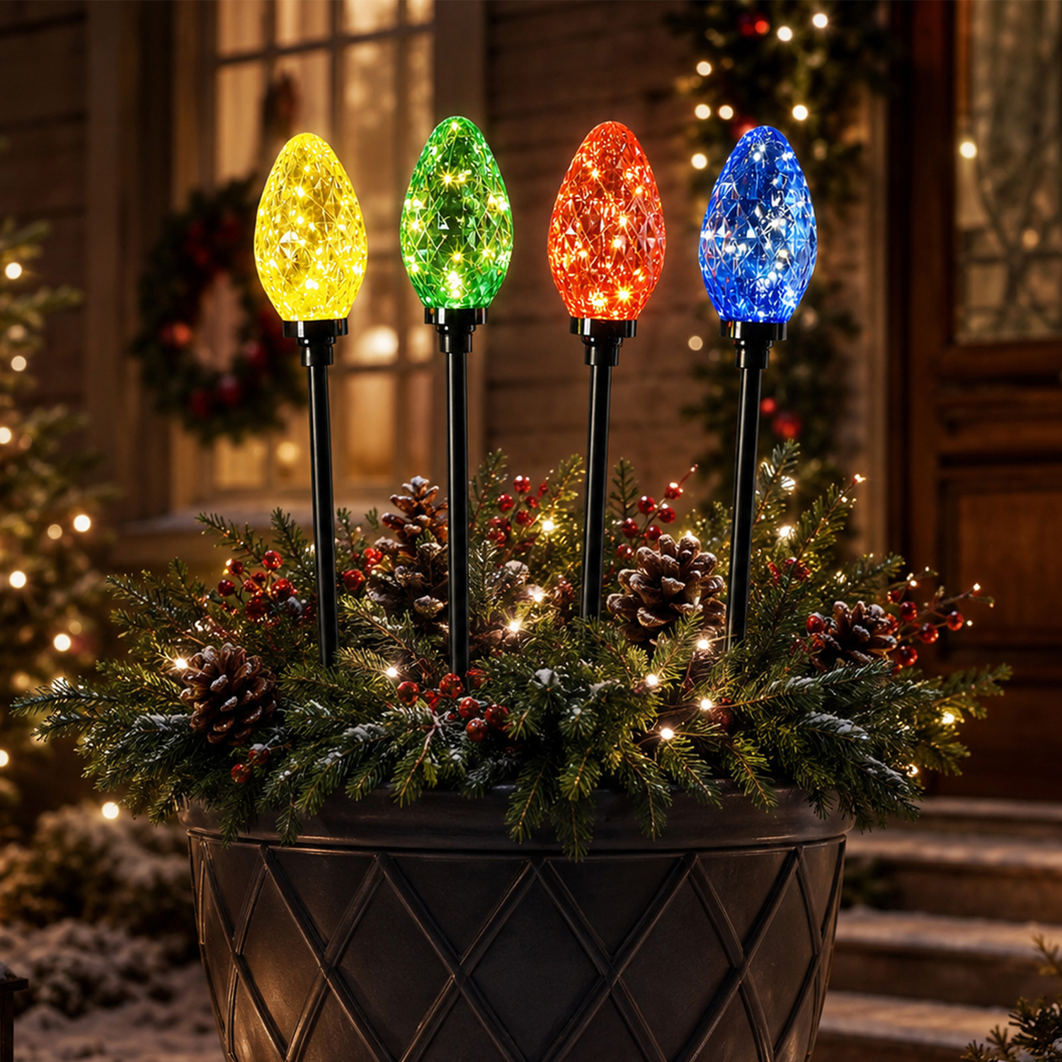 Evan Pine Cone LED Christmas Light Display