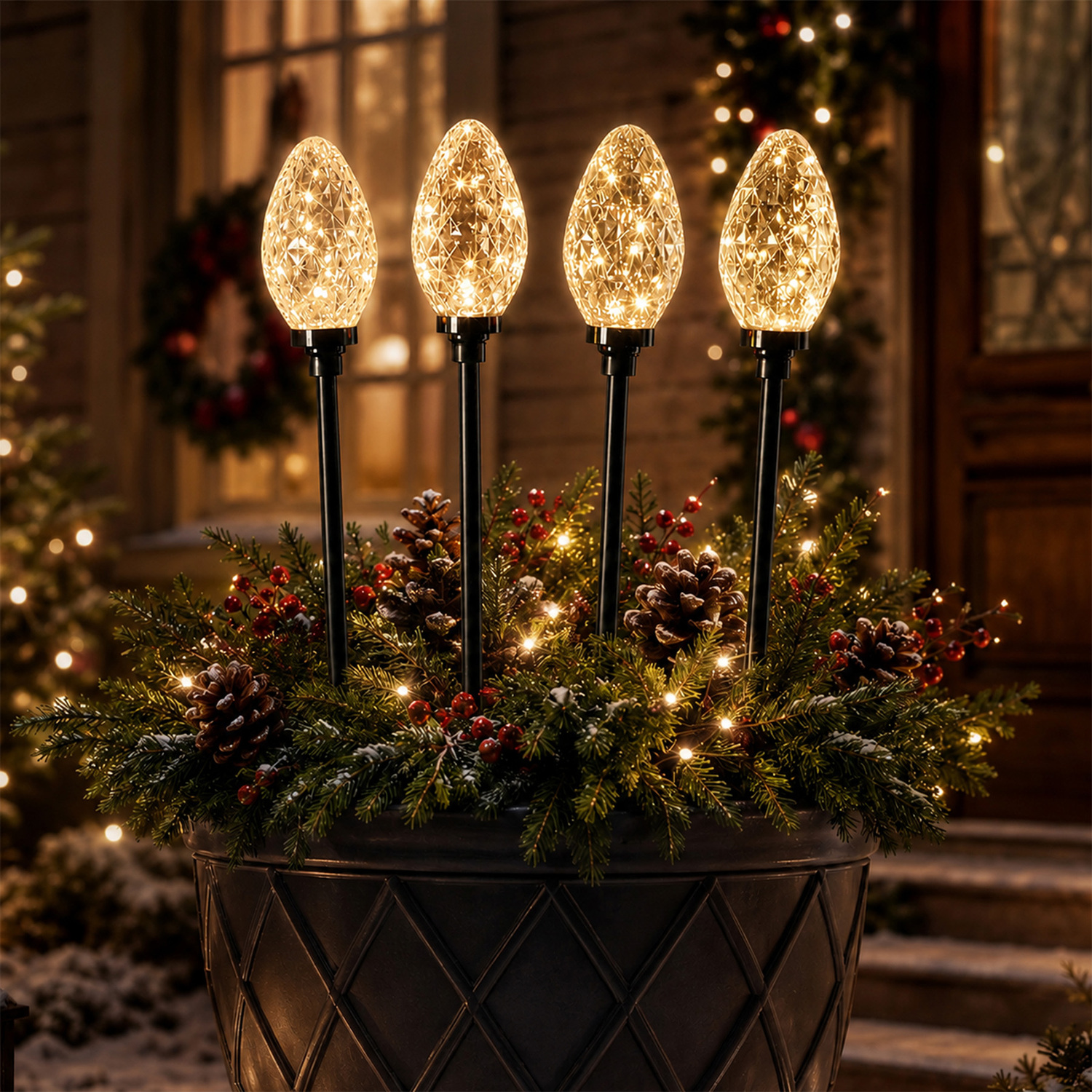 Evan Pine Cone LED Christmas Light Display