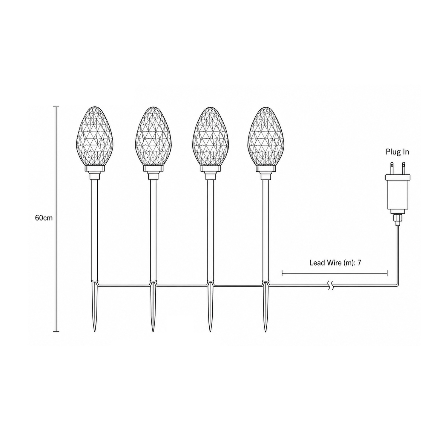Evan Pine Cone LED Christmas Light Display