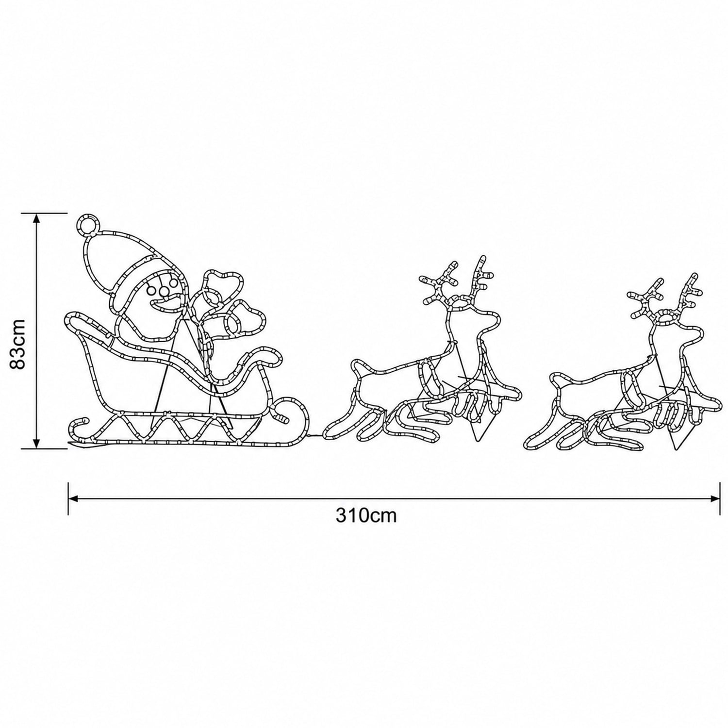 Karon Santa & Reindeer LED Christmas Decoration