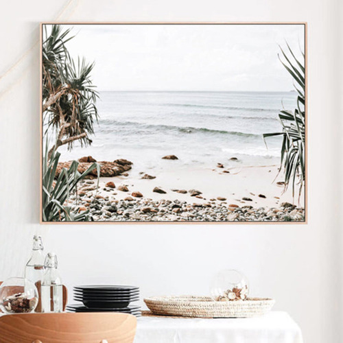 Wategos View Framed Canvas Wall Art