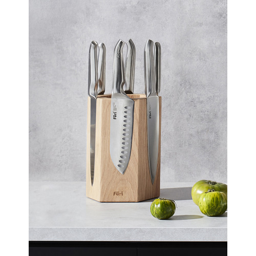 Furi 7 Piece Pro Hex Knife Block Set Temple & ster