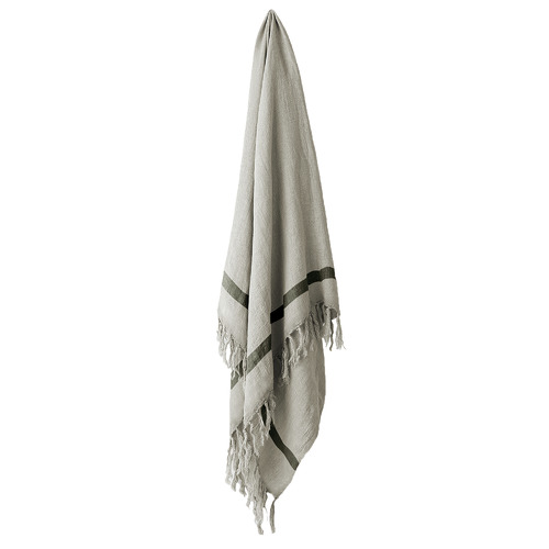 Aura By Tracie Ellis Herringbone Linen Throw | Temple & Webster