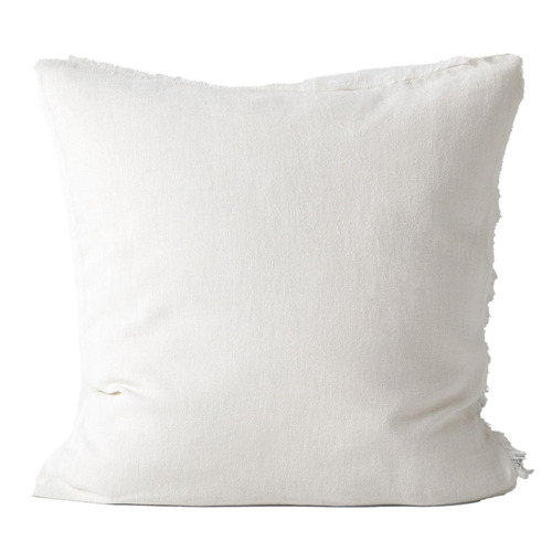 Vintage Washed Linen Fringe Cushion