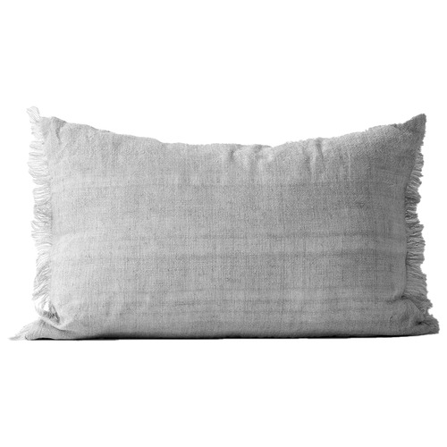 Fringed Vintage Wash Linen Rectangular Cushion