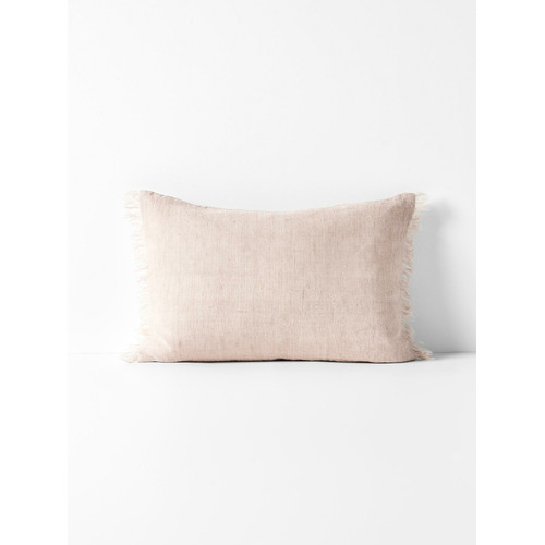 Fringed Vintage Linen Rectangular Cushion