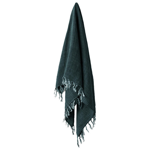 Fringed Vintage Linen Throw