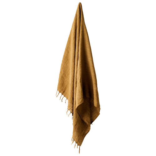 Fringed Vintage Linen Throw