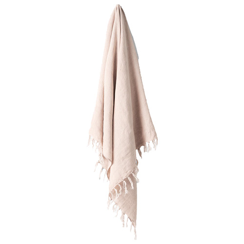 Fringed Vintage Linen Throw