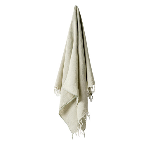 Fringed Vintage Linen Throw