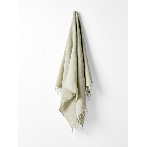 Fringed Vintage Linen Throw