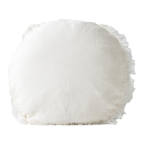 Fringed Vintage Wash Linen 45cm Round Cushion