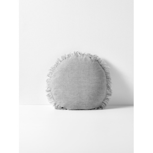 Fringed Vintage Wash Linen 45cm Round Cushion